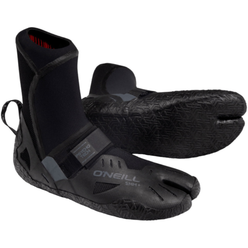 2026 O'Neill Psycho Tech 5mm+ Split Toe Wetsuit Boots 5671 - Black